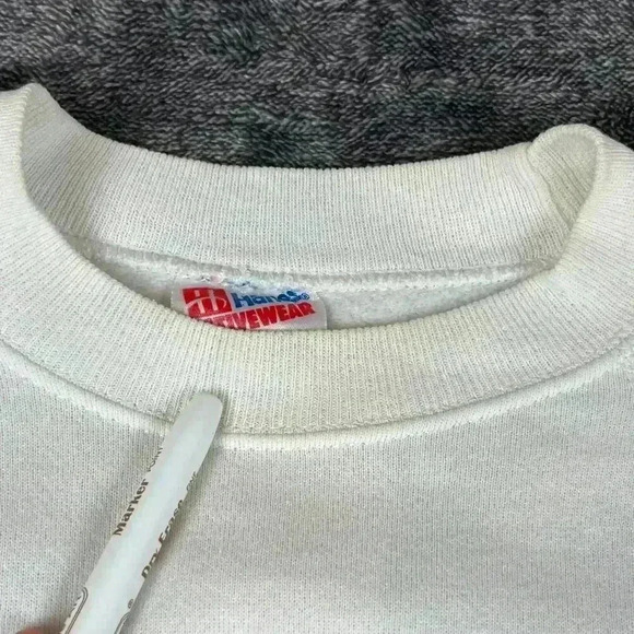 Vtg Hanes Activewear '36 Ford Sweatshirt Made In USA Size L/XL White Pullover - Picture 3 of 14